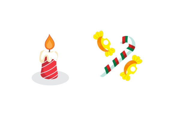 Candy Candle Christmas Asset