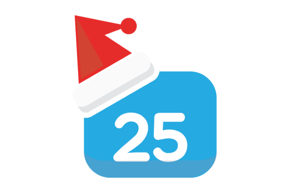 Christmas Calendar Santa Hat Illustration for Blog and Website Design