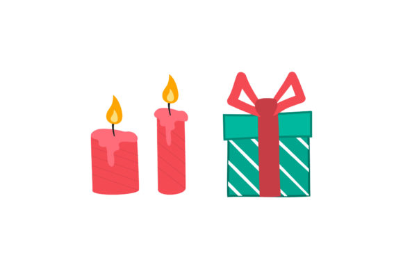 Christmas Candle and Gift Illustrations for Digital Sellers