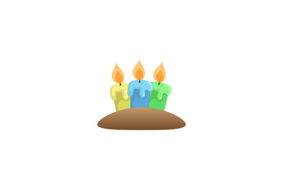 Christmas Candle Cake Party Illustration for Commercial Use