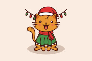 Christmas Kawaii Cat Illustration