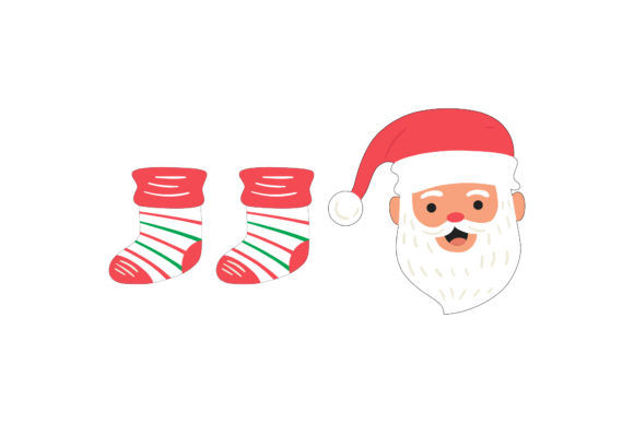 Christmas Santa and Stocking Illustrations for Festive Design