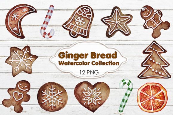 Gingerbreads Watercolor Christmas Freebies