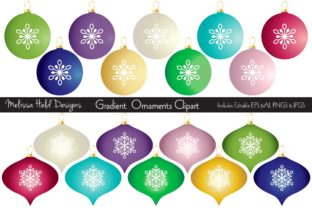 Gradient Christmas Ornaments Clipart Gra for Seasonal Design