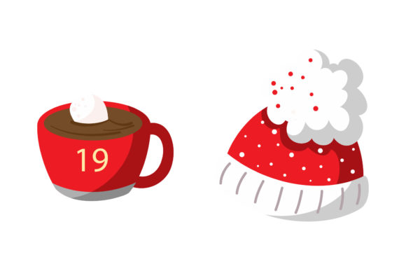 Hat and Drink Christmas Set Illustrations