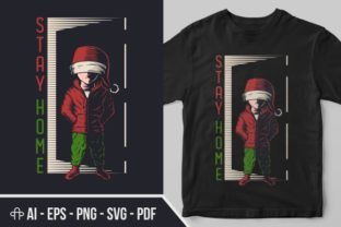 Kids Stay Home Christmas Illustration