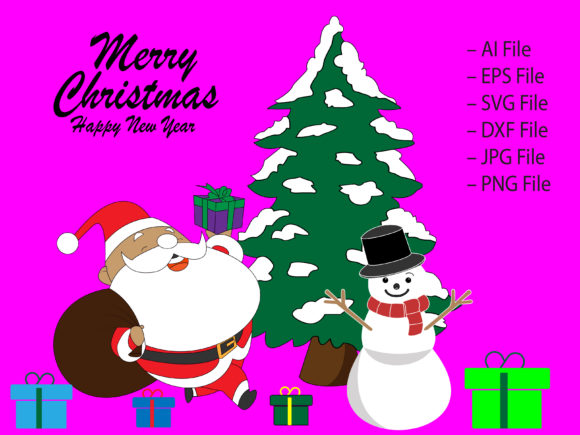 Merry Christmas Greet Card Illustrations
