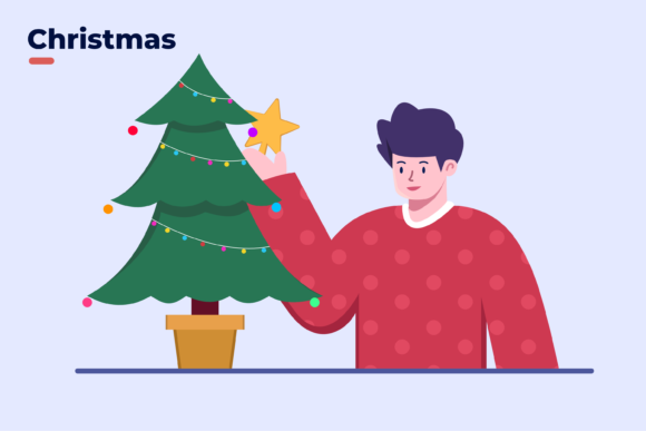 Person Decorating the Christmas Tree Illustration Review