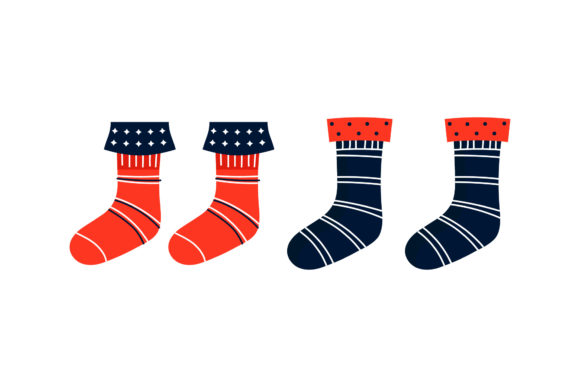 Stocking Asset Vector Hat Christmas Set