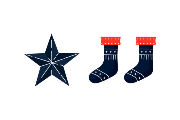 Stocking Tree Top Hat Christmas Illustrations