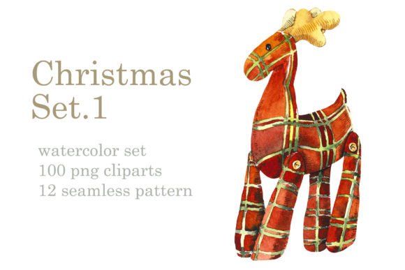 Watercolor Set Christmas Decor Illustrations
